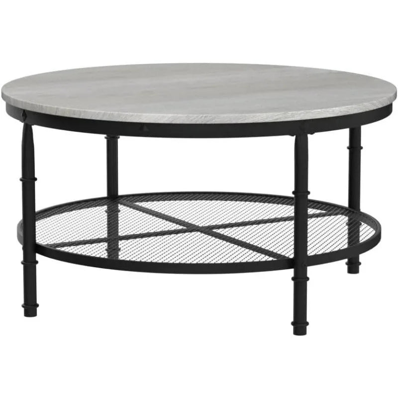 Rustic Steel Accent Table for Living Room - Boundless Selections