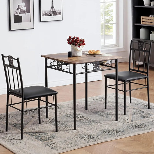 Dining table equipped with PU padded chairs - Boundless Selections