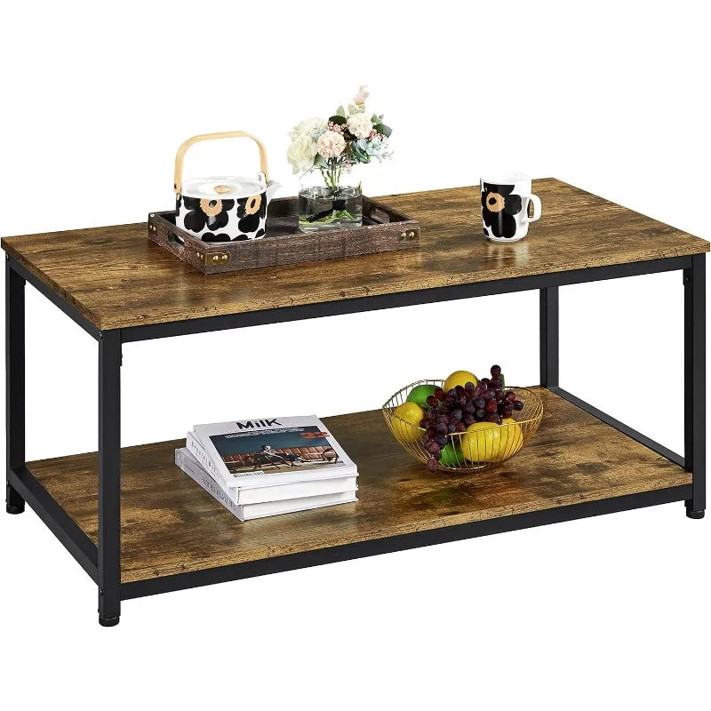 2-Tier Wood Coffee Table - Boundless Selections