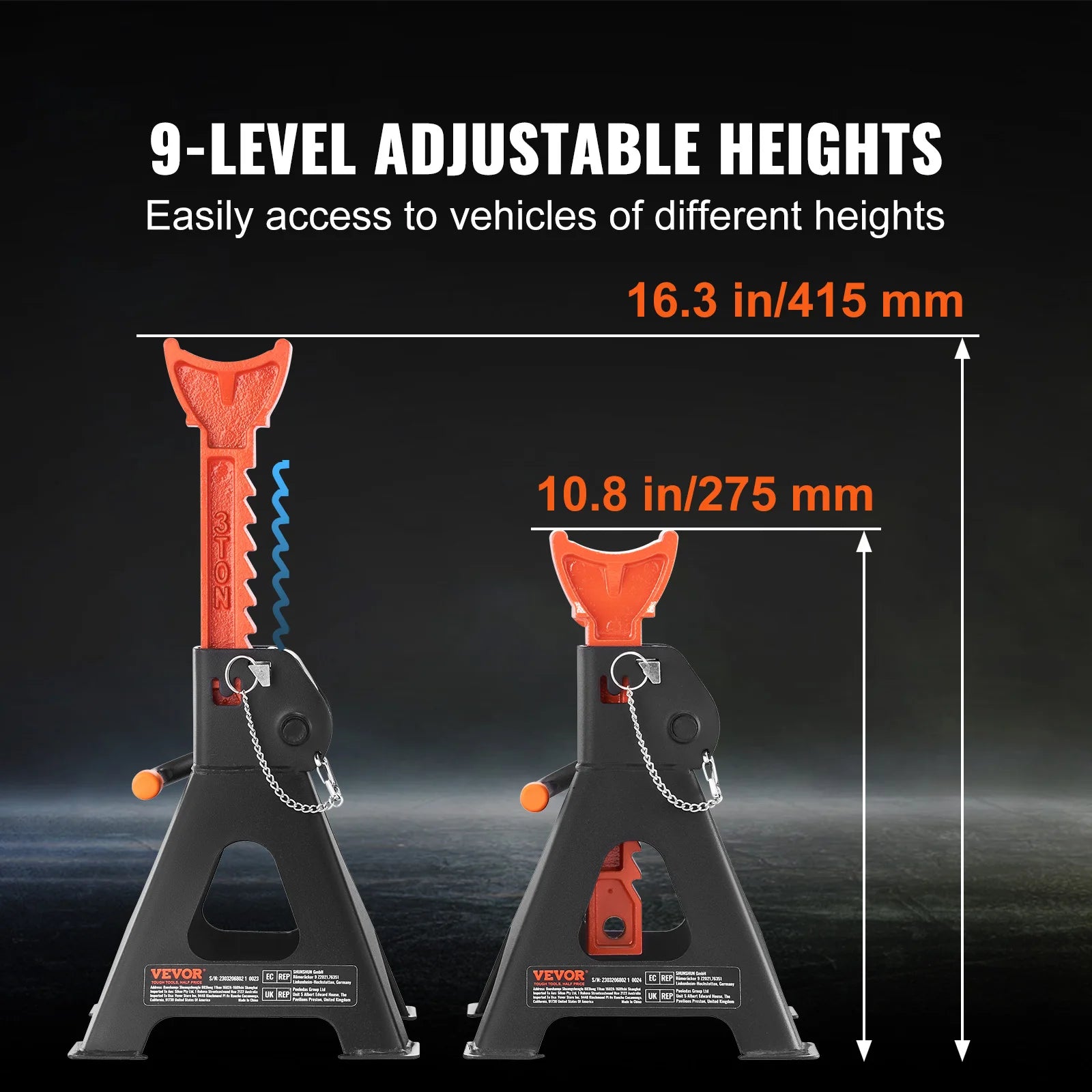 VEVOR Jack Stands 3/6 Ton (6000/12000 lbs) - Boundless Selections