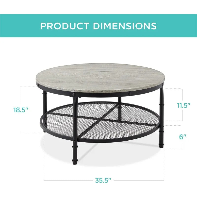 Rustic Steel Accent Table for Living Room - Boundless Selections