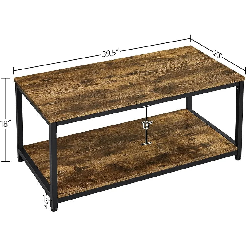 2-Tier Wood Coffee Table - Boundless Selections