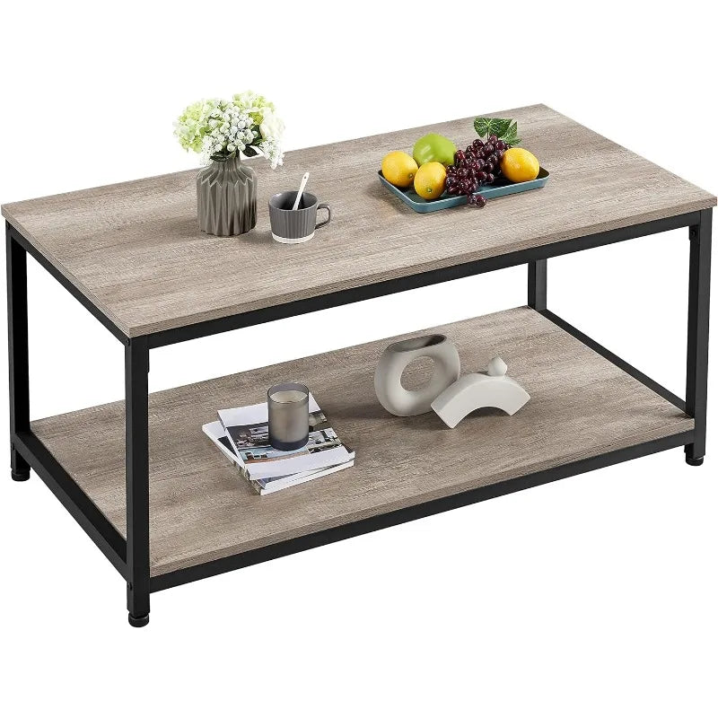 2-Tier Wood Coffee Table - Boundless Selections