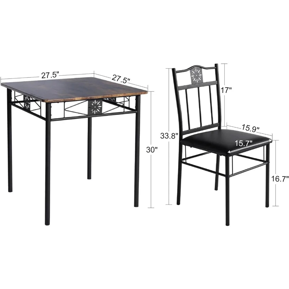 Dining table equipped with PU padded chairs - Boundless Selections