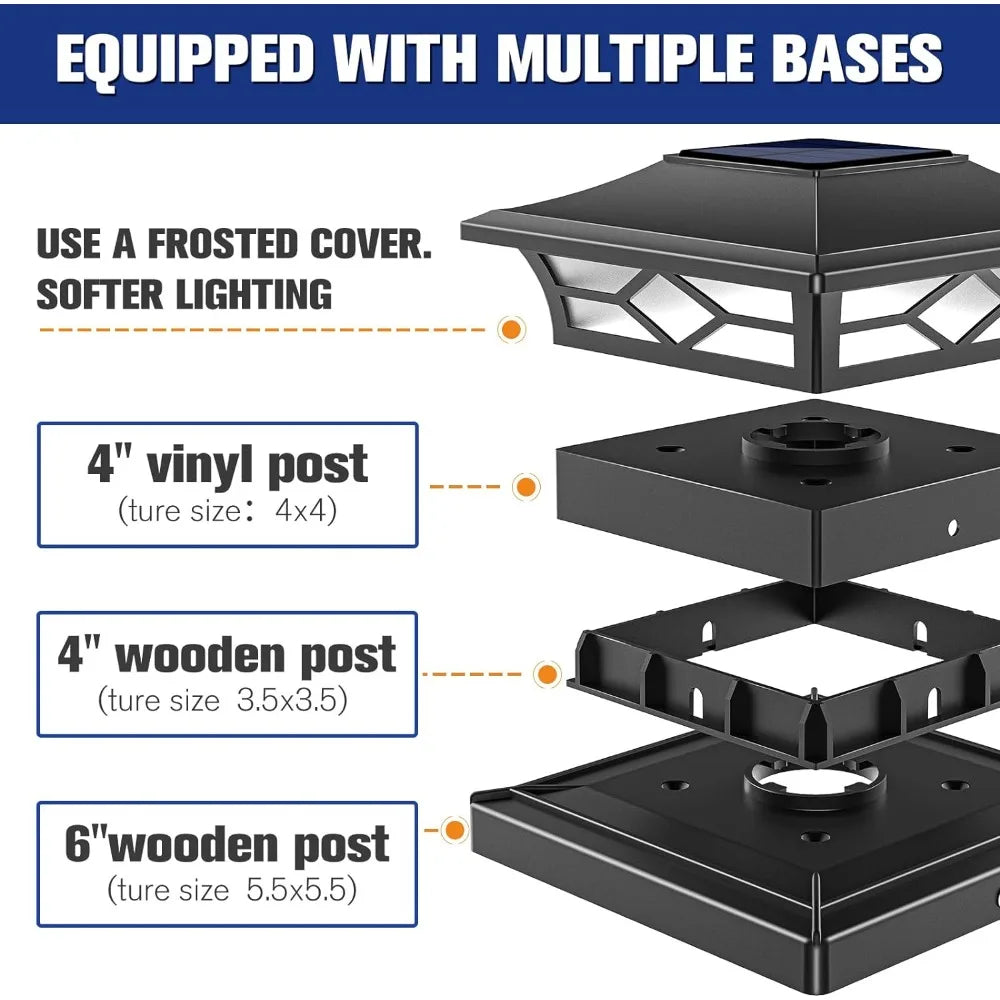 Outdoor Solar Post Lamp 12 Pack - Boundless Selections