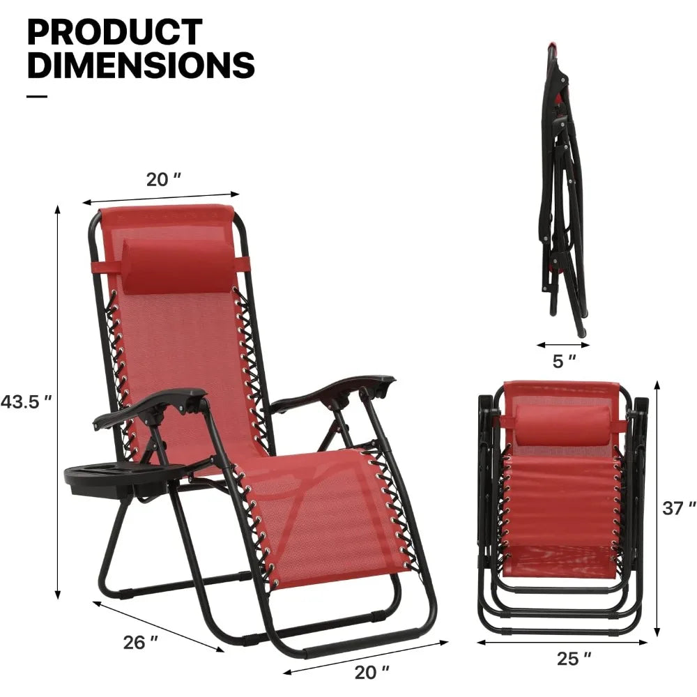 Folding Beach Lounge Chair 2-Pack - Boundless Selections