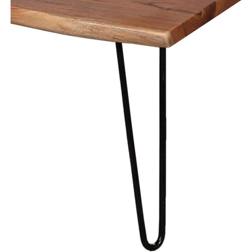 Hairpin Natural Wood With Metal Legs - Boundless Selections