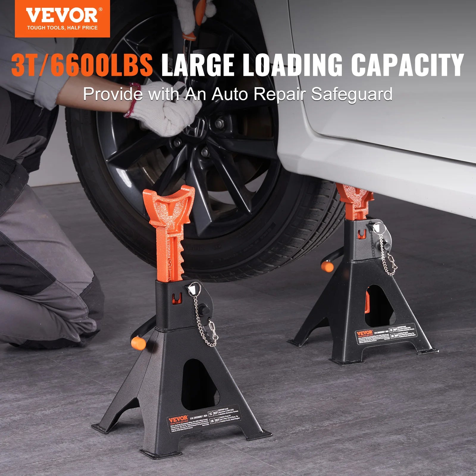 VEVOR Jack Stands 3/6 Ton (6000/12000 lbs) - Boundless Selections