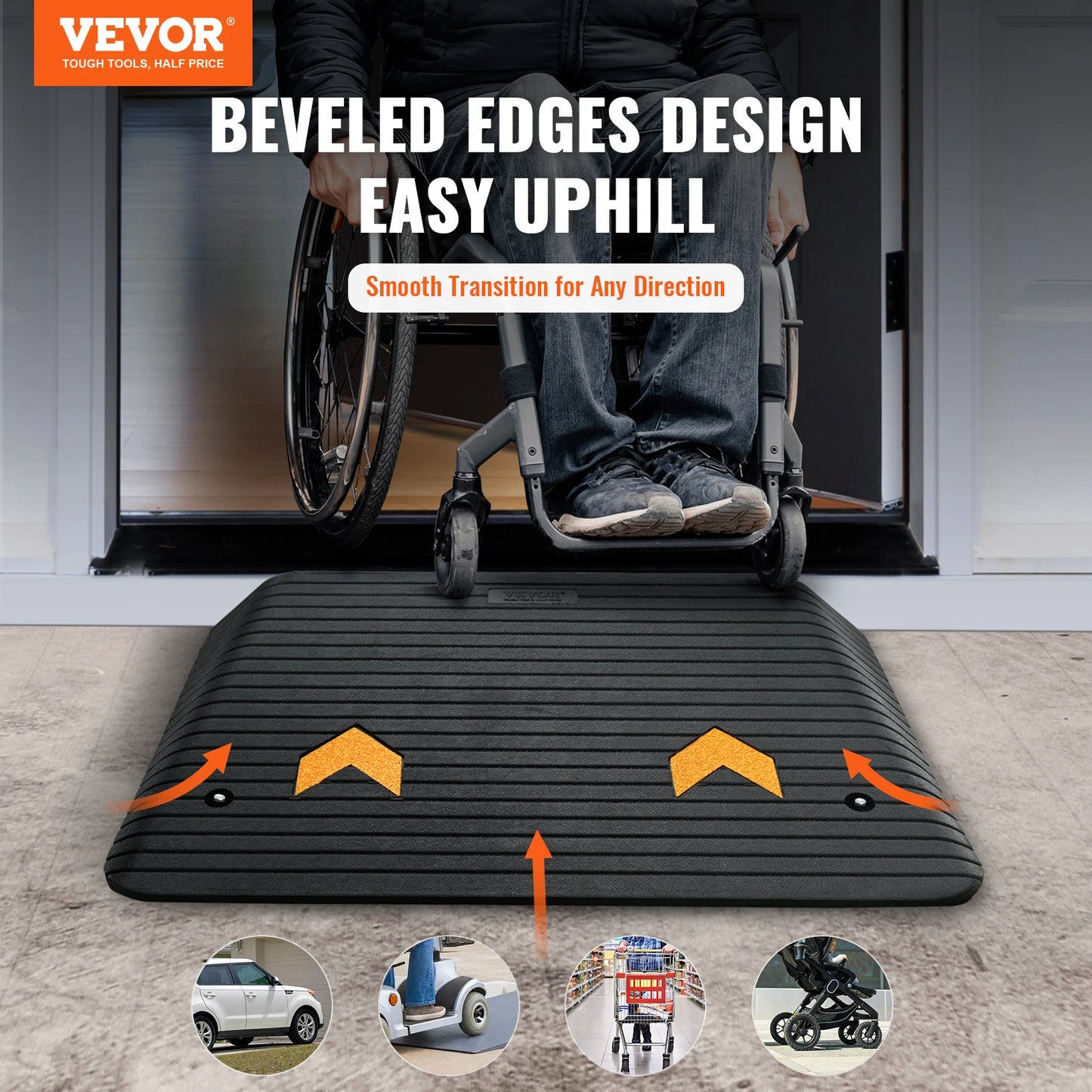 VEVOR Multi Size Driveway Curb Ramp - Boundless Selections