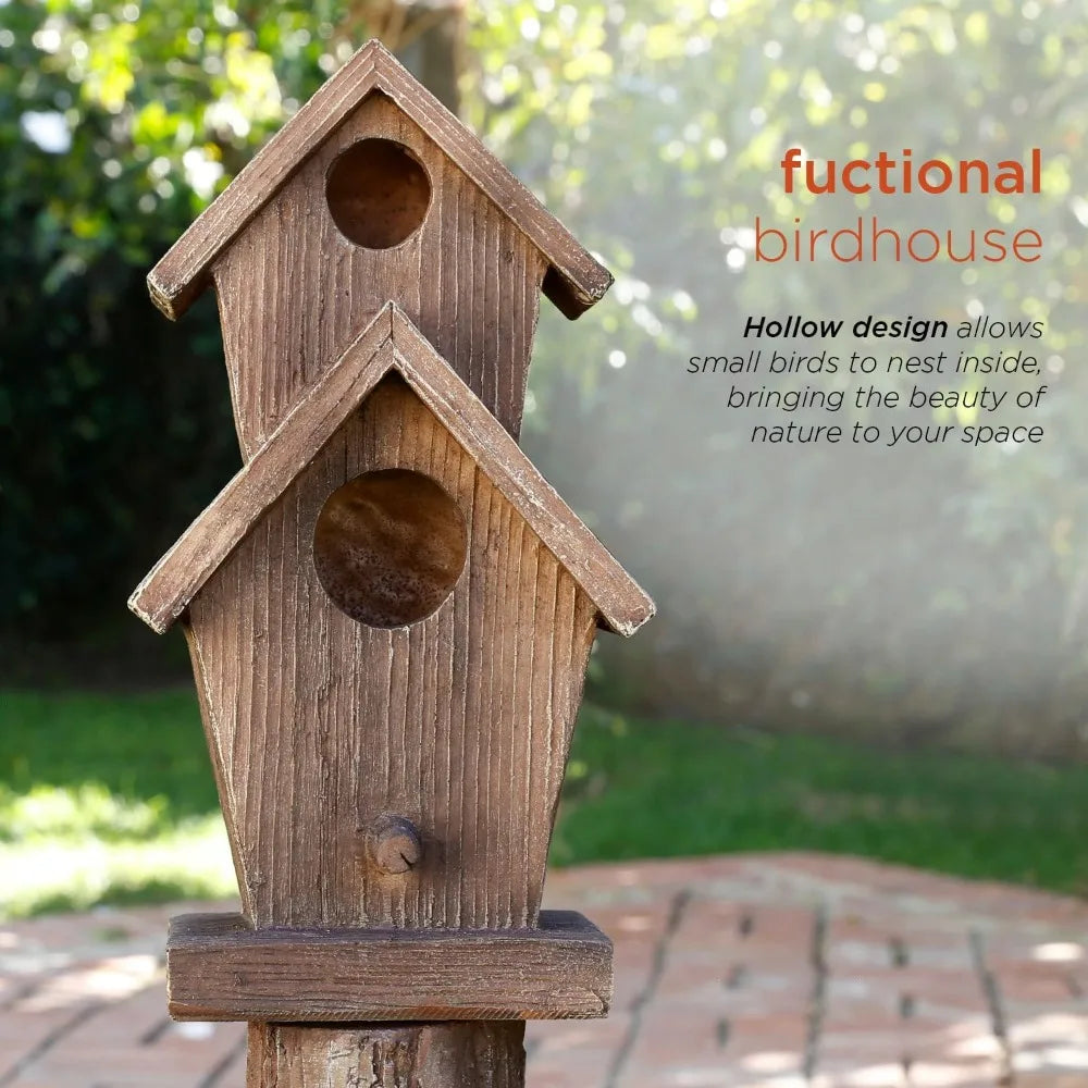 Water Fountain Decoration Outdoor Floor 3-Tiered Log - Boundless Selections