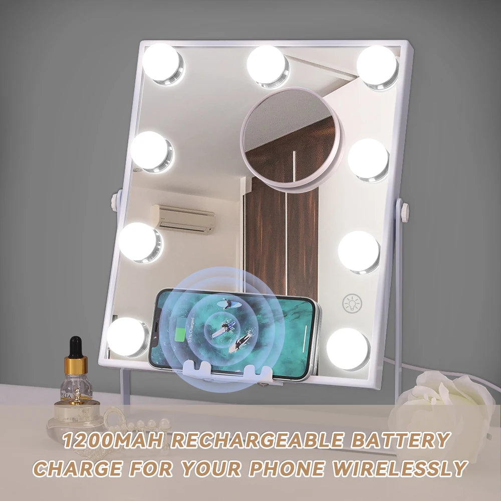 Lighted Vanity Mirror with Bluetooth and Wireless Charging - Boundless Selections