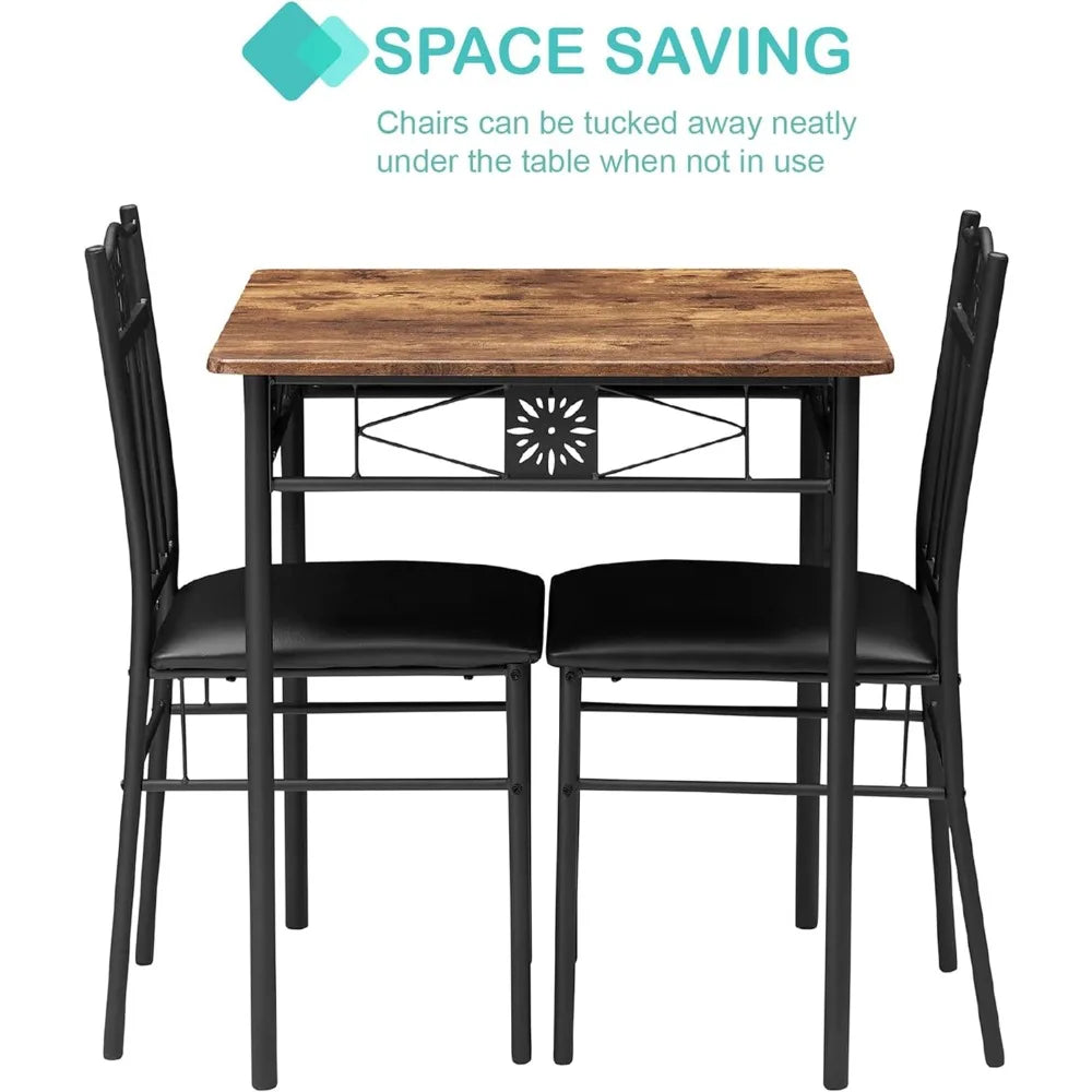 Dining table equipped with PU padded chairs - Boundless Selections