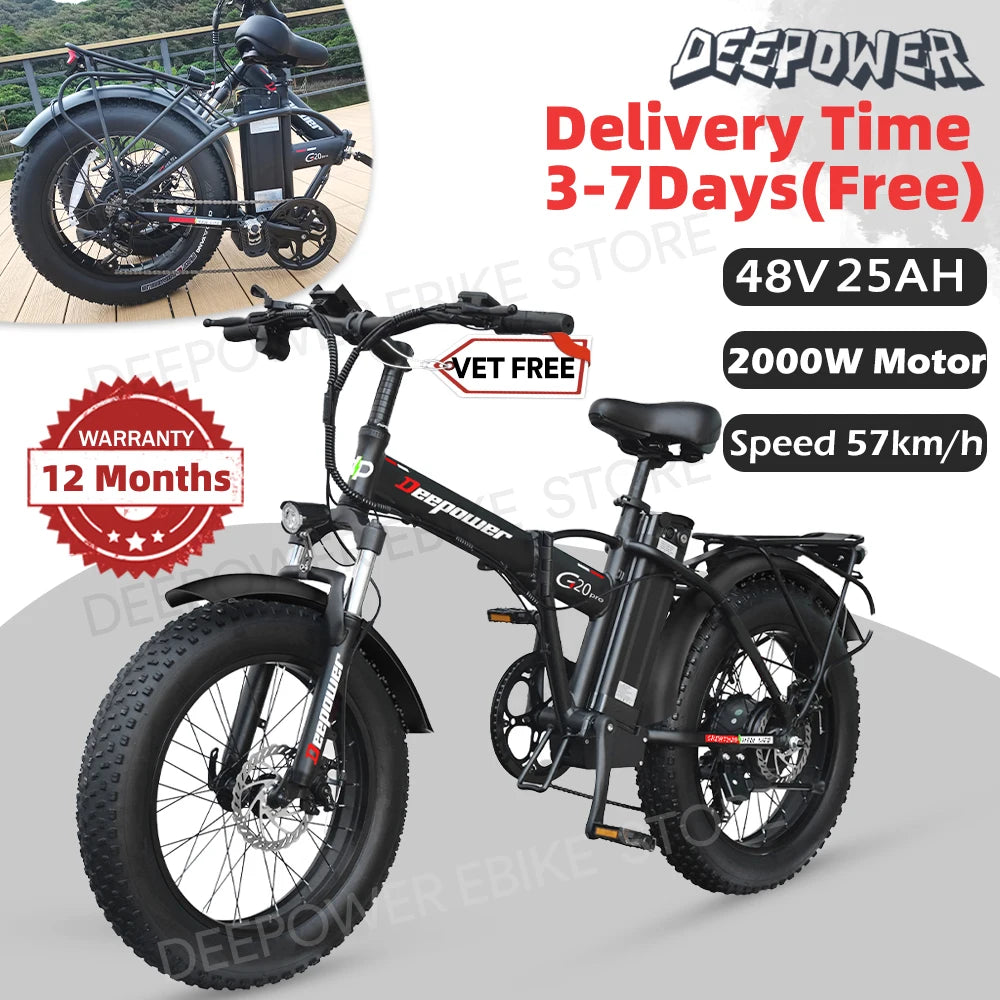 Electric Bicycle 20Inch Fat Tire - Boundless Selections